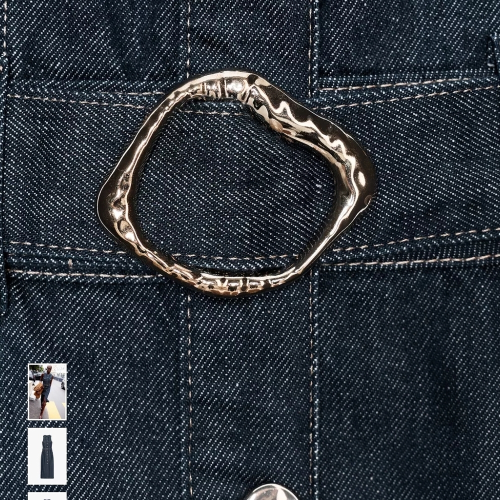 Zara Blue Denim Button-Down Midi Dress - Picture 4 of 6